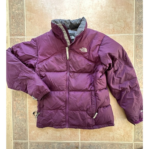 The North‎ Face Polyester 600 Goose Down Filled Burgundy Jacket Girls size L - Picture 1 of 9